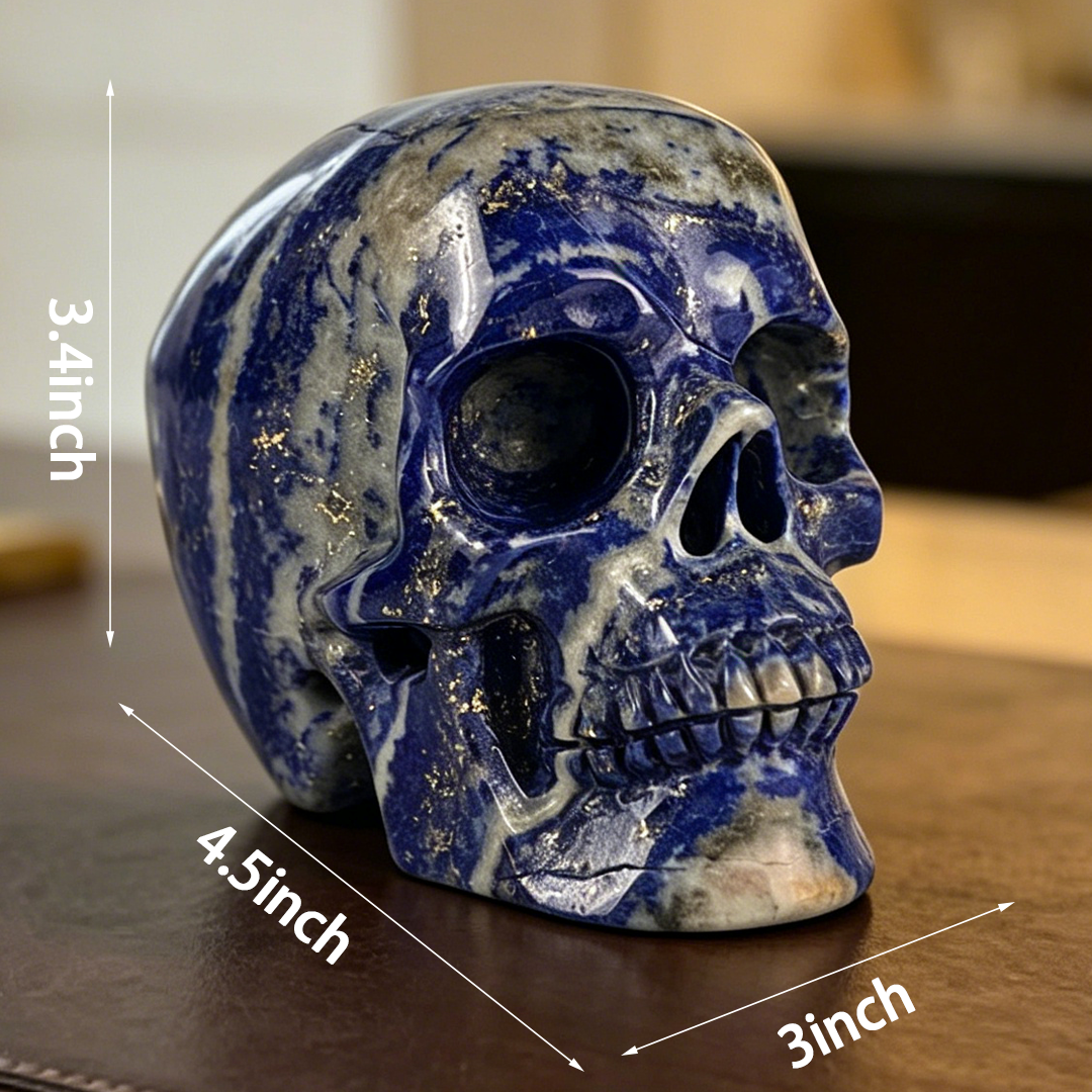4.5 inch Lapis Lazuli Crystal Skull — view 2