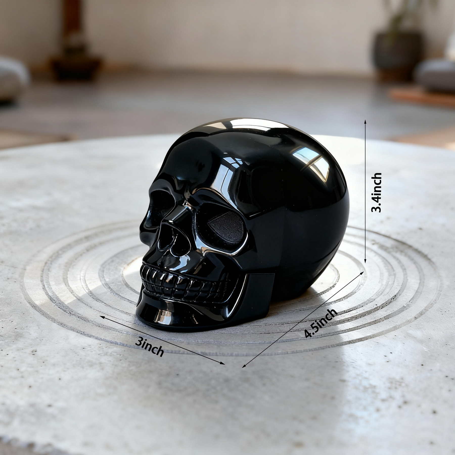 4.5 Inch Obsidian Crystal Skull – Protection Stone — view 2