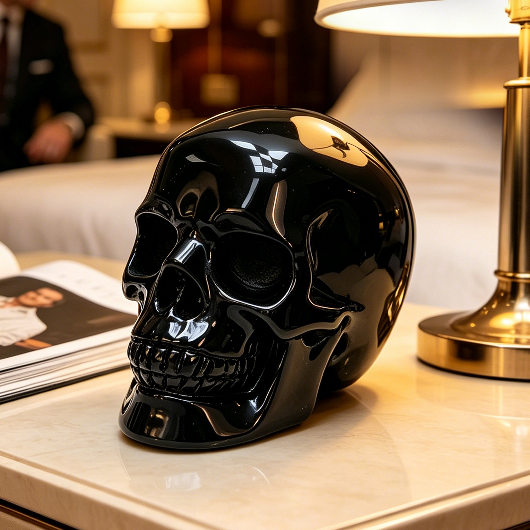 4.5 Inch Obsidian Crystal Skull – Protection Stone — view 1
