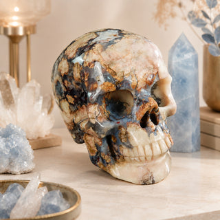 4.5-inch Blue Flower Agate Skull
