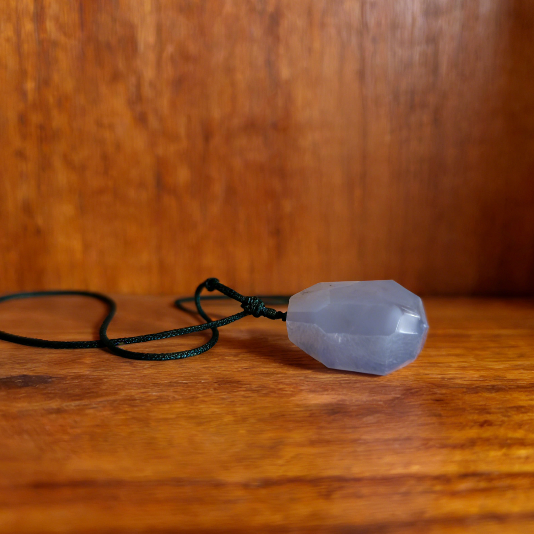 Blue Chalcedony Polyhedron Fidget Pendant – Charm — view 6