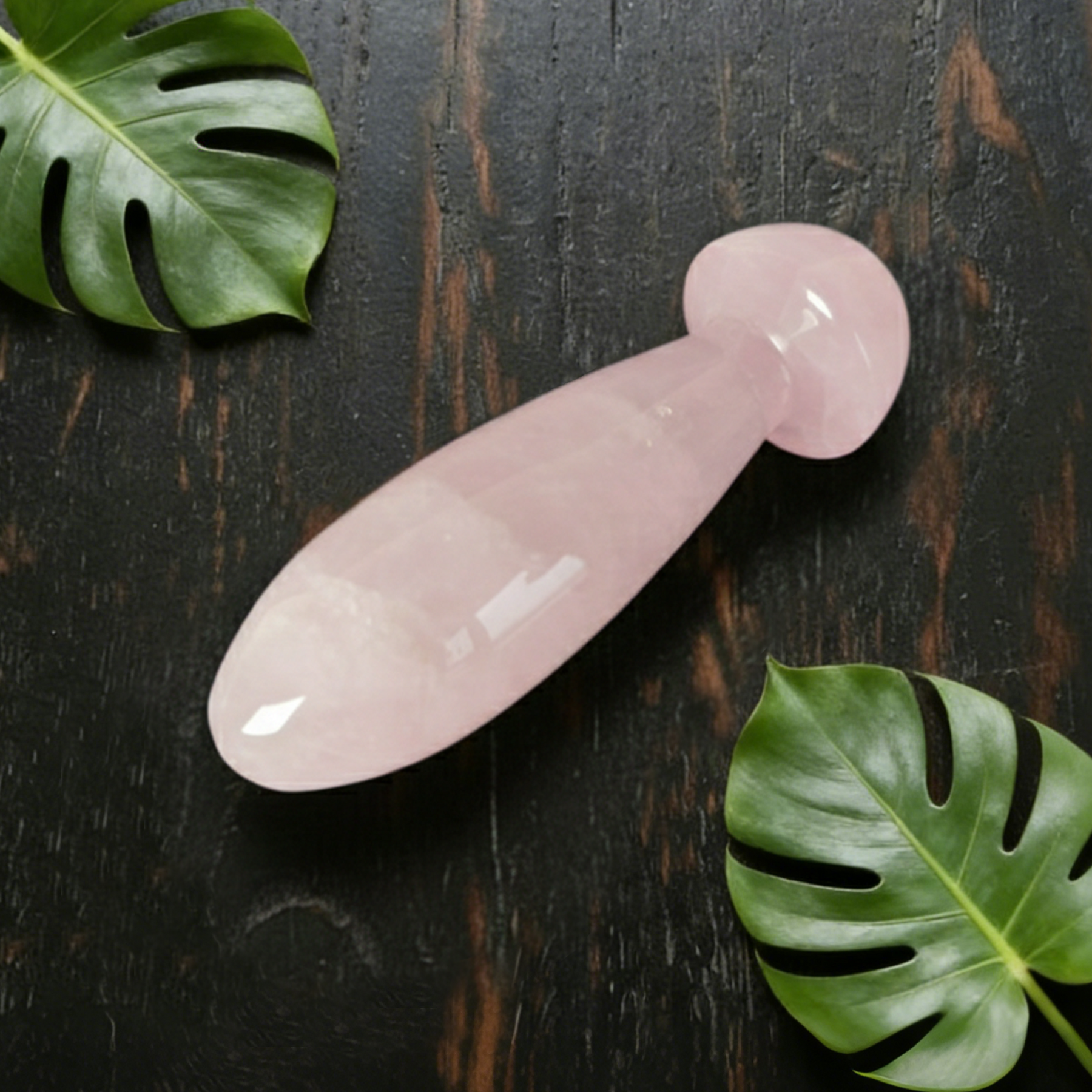 Rose Quartz Mushroom Acupressure Tool – Natural Healing Stone — view 6