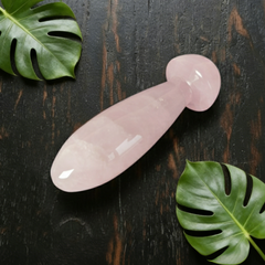 Rose Quartz Mushroom Acupressure Tool – Natural Healing Stone — view 6