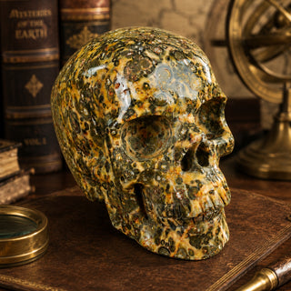 4.5-inch Yellow Leopard skin Skull