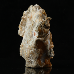 Yellow Chalcedony Lion Head Carving — view 5