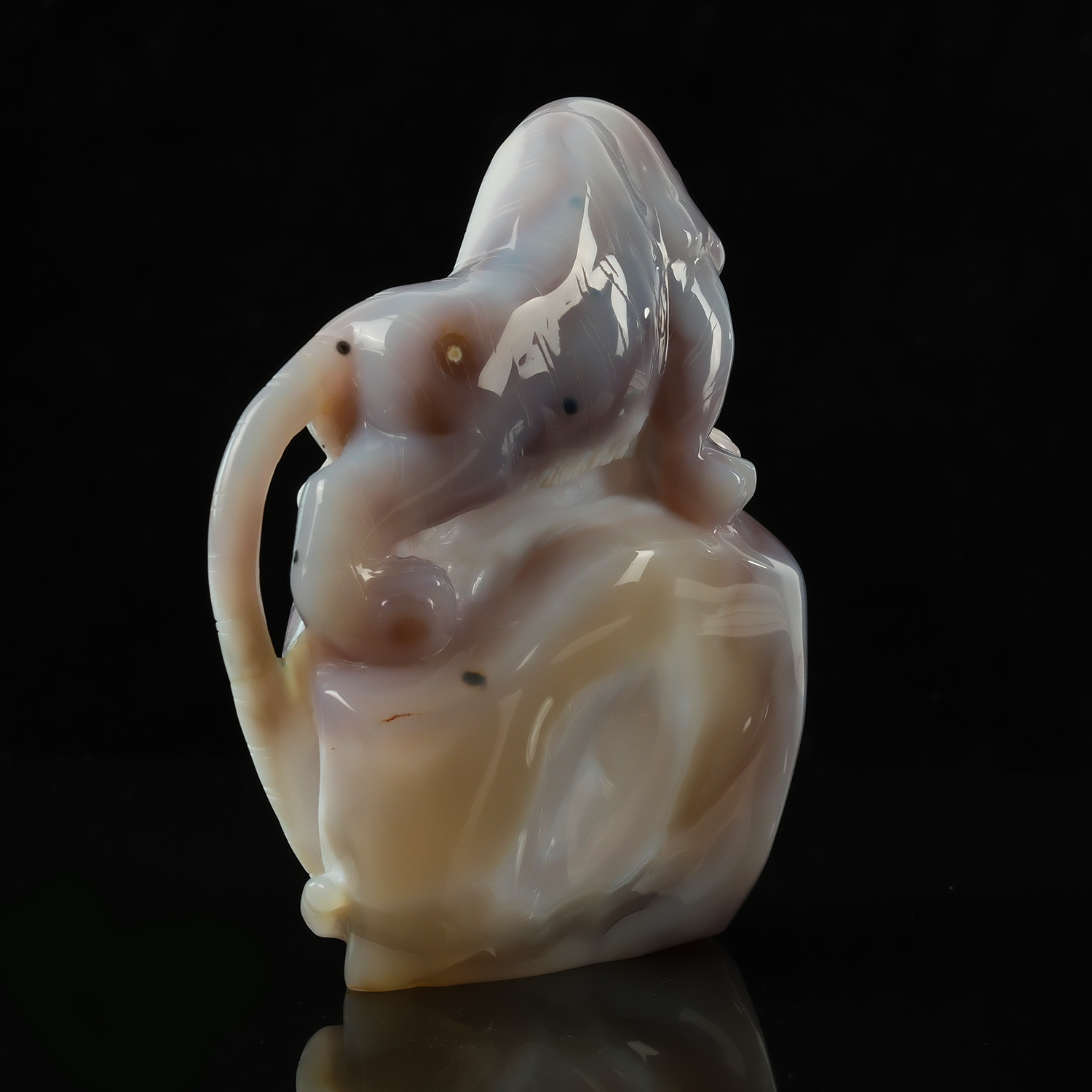 Pale Amethyst Cluster Tiger Carving - Sculpture — view 4