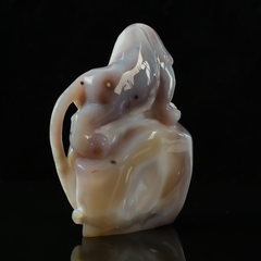 Pale Amethyst Cluster Tiger Carving - Sculpture — view 4