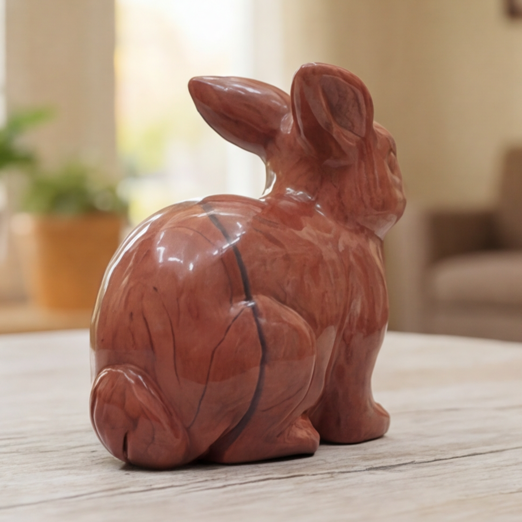Red Jesper Rabbit Carving — view 5