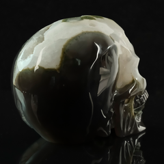 6.5 inch Carved Geode Agate Skull - Sculpture Carving — view 3