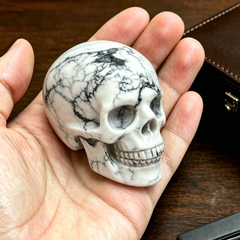 2 Inch White Howlite Turquoise Crystal Skull – Skull — view 1