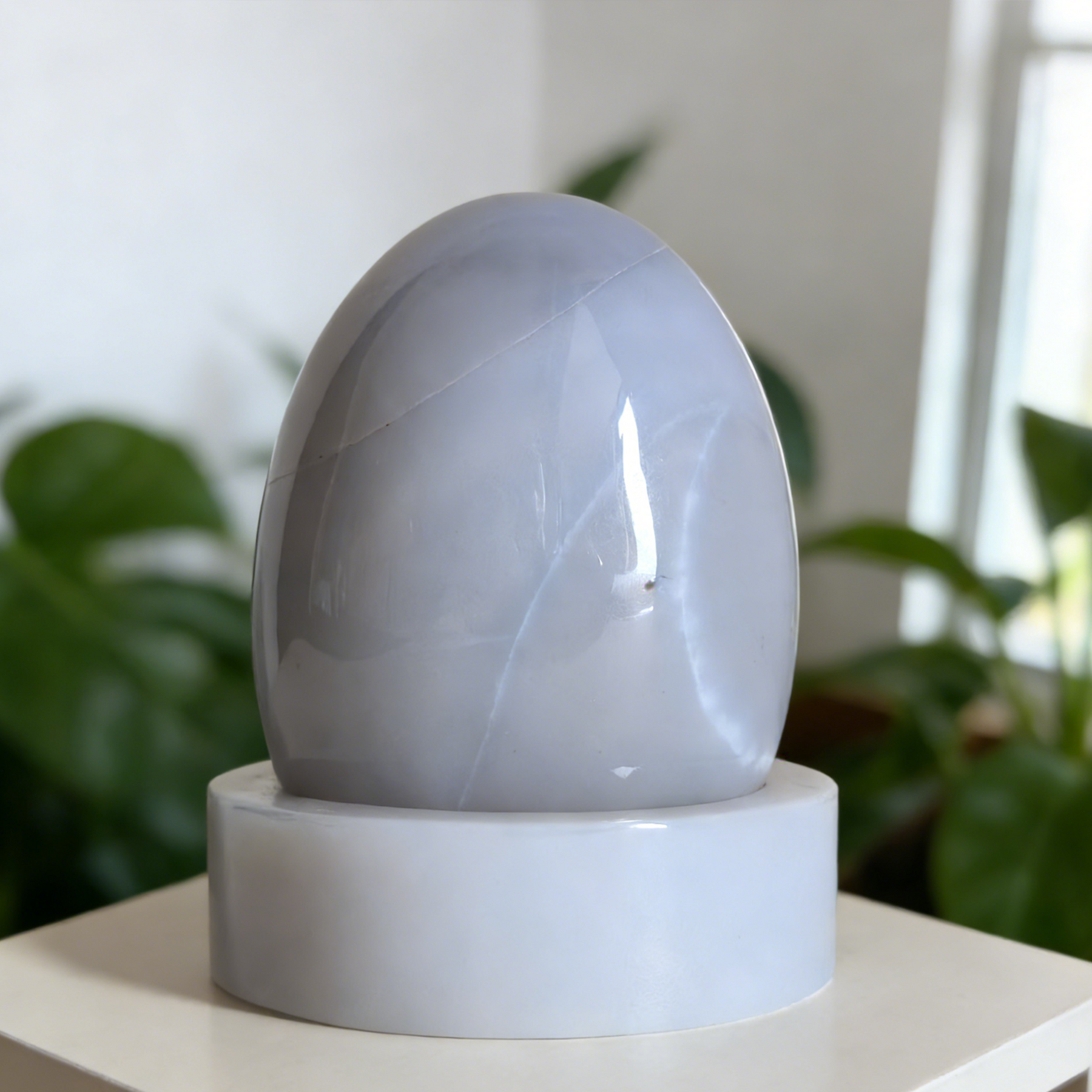 Blue Chalcedony Crystal Egg – Decor — view 3