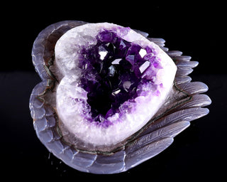 Amethyst Angel Wings Heart Geode