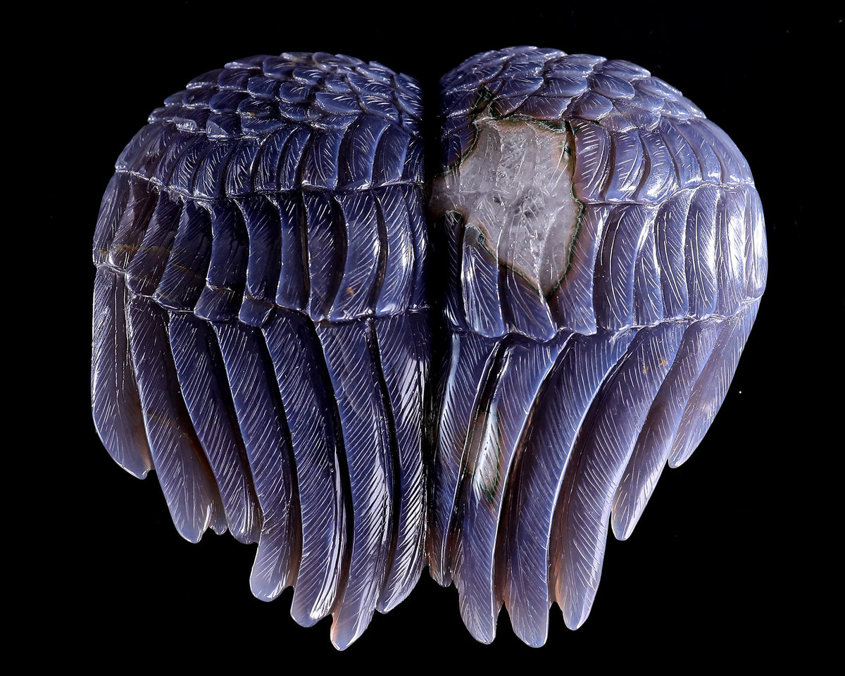 Amethyst Angel Wings Heart Geode