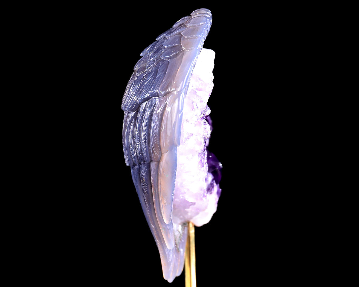 Amethyst Angel Wings Heart Geode