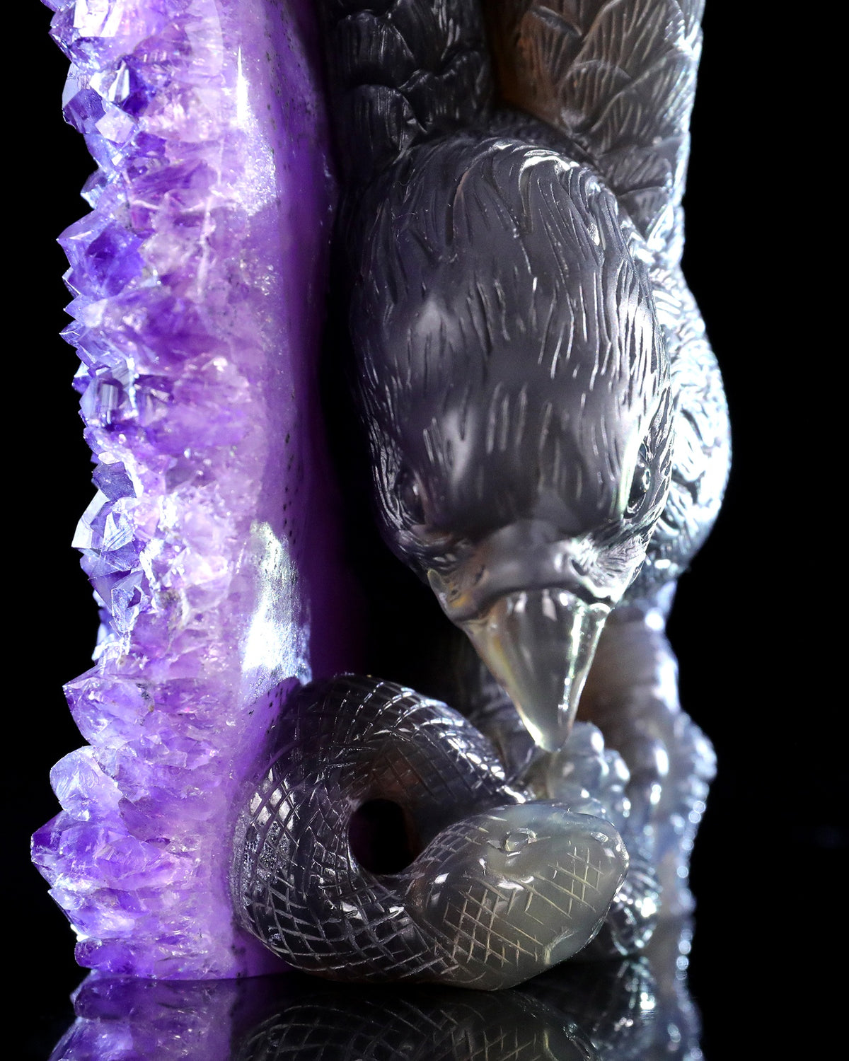 Amethyst Eagle & Serpent Geode