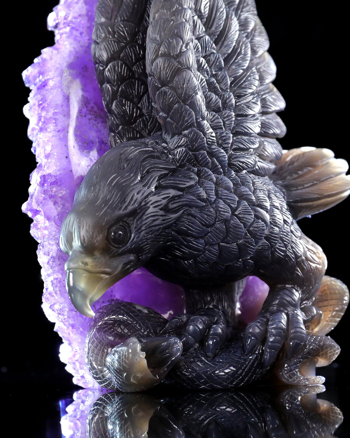Amethyst Eagle & Serpent Geode