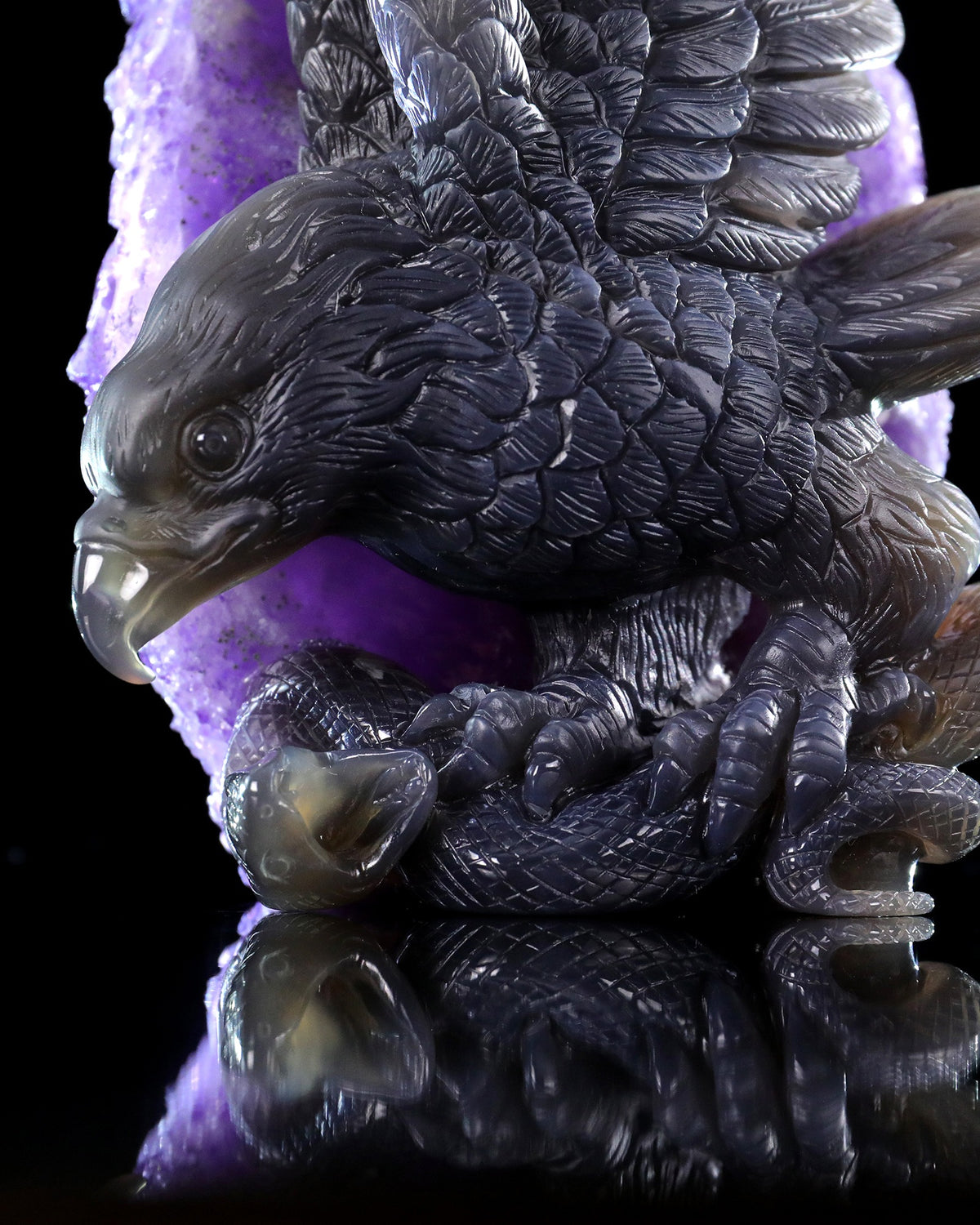 Amethyst Eagle & Serpent Geode