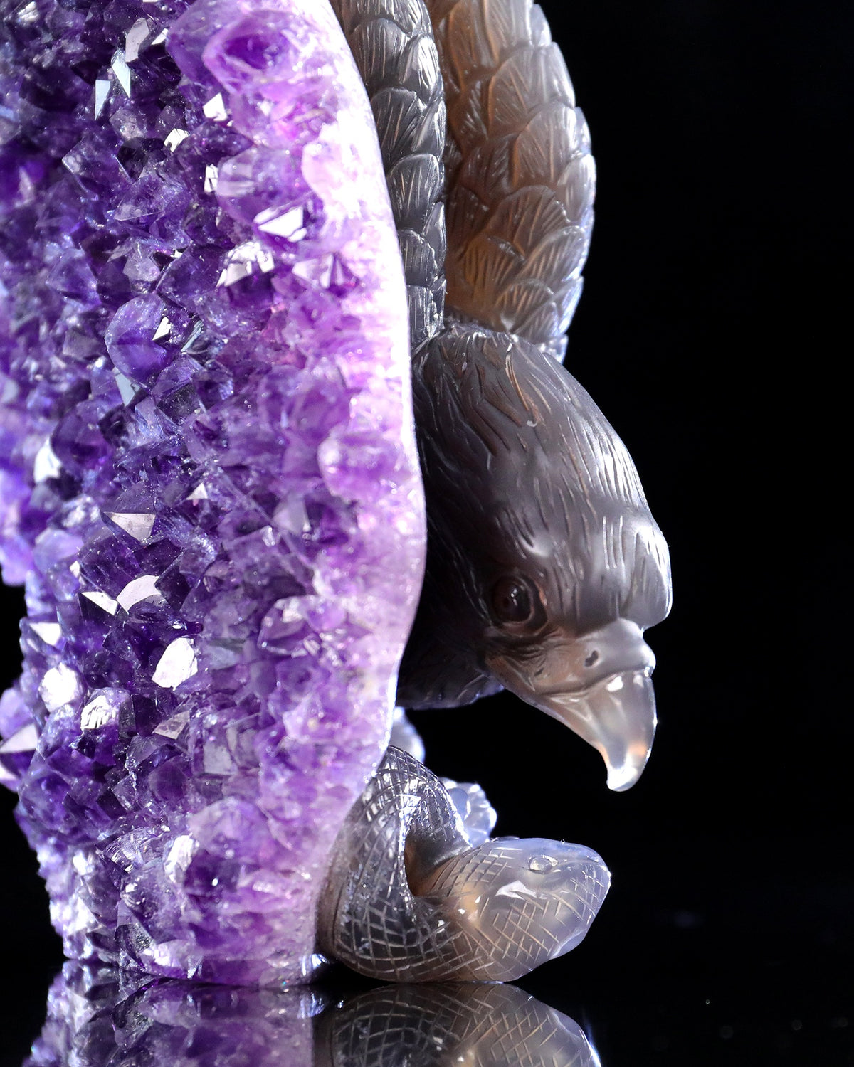 Amethyst Eagle & Serpent Geode