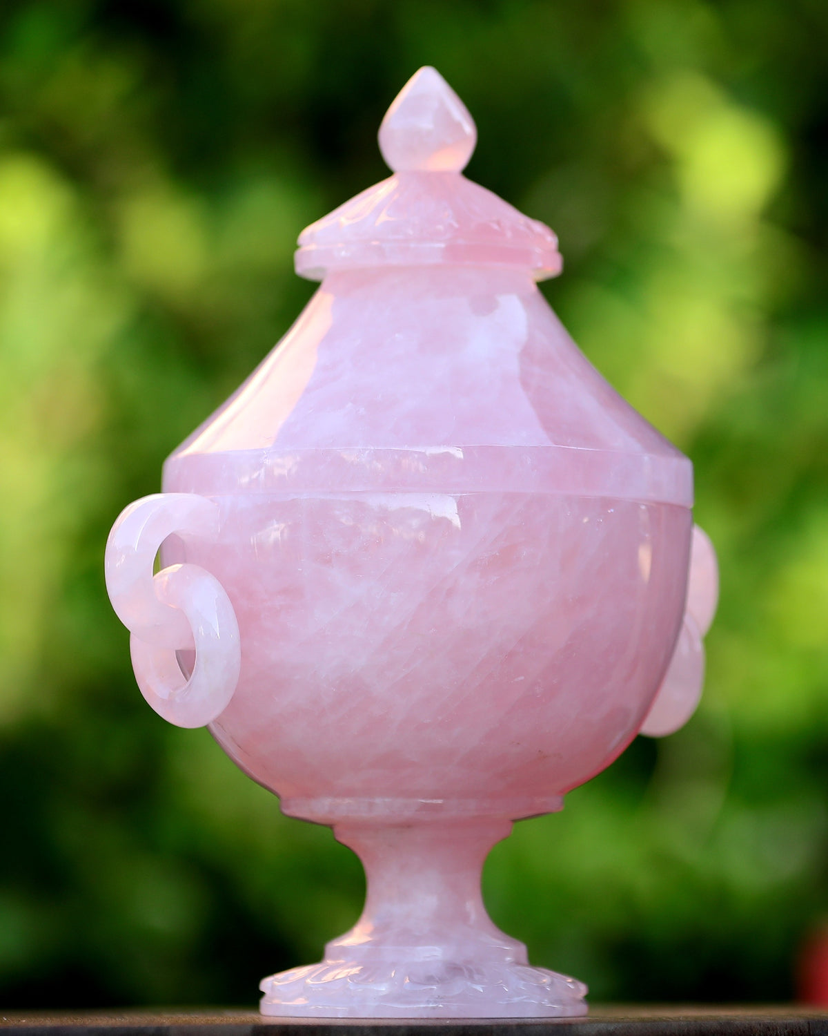 Rose Quartz Candy Bowl with Lid