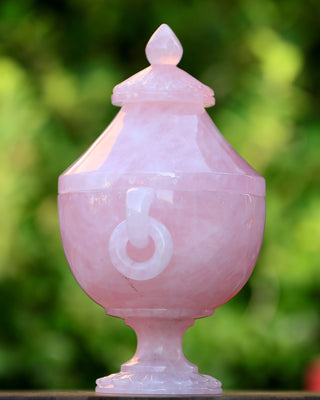 Rose Quartz Candy Bowl with Lid
