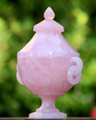 Rose Quartz Candy Bowl with Lid