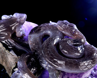 Amethyst Serpent & Toad Geode