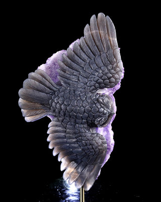Amethyst Winged Owl Geode