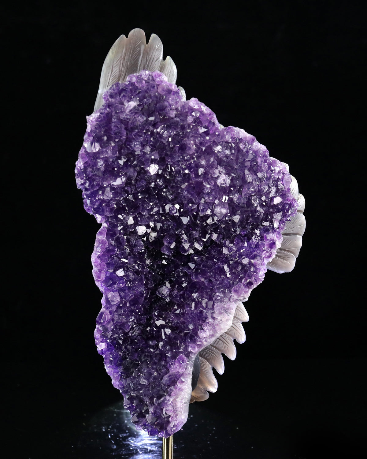 Amethyst Winged Owl Geode