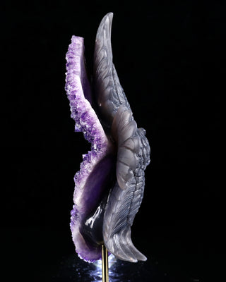 Amethyst Winged Owl Geode