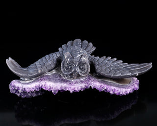Amethyst Winged Owl Geode