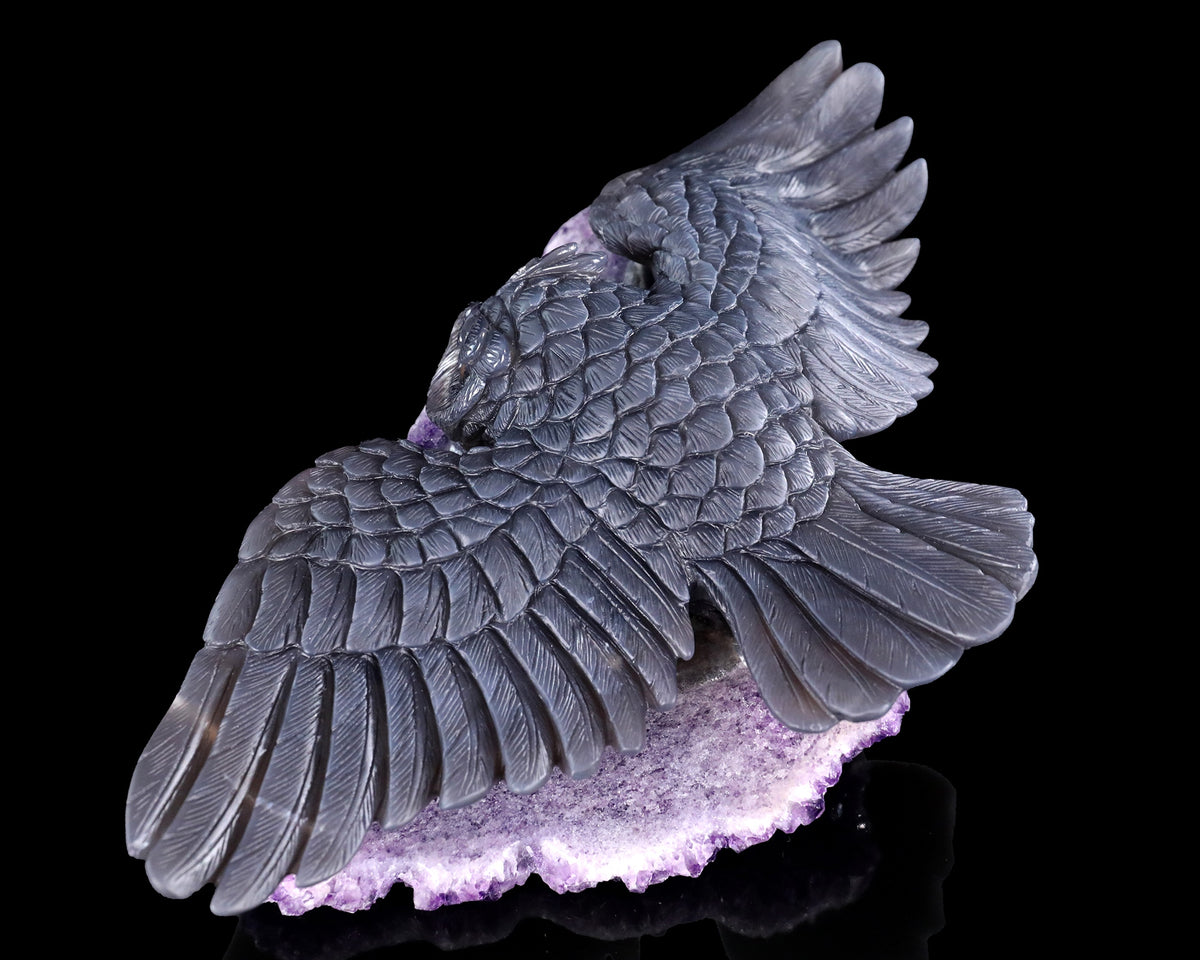 Amethyst Winged Owl Geode