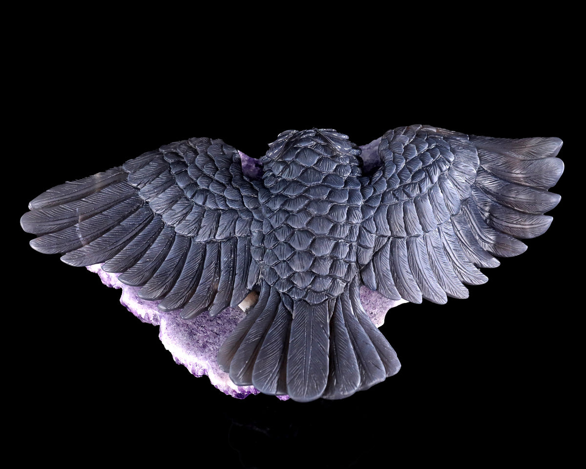 Amethyst Winged Owl Geode