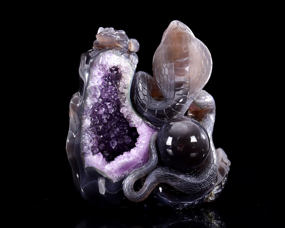 Amethyst Cobra & Orb Geode