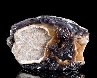 Agate Dragon Guardian Druzy Geode