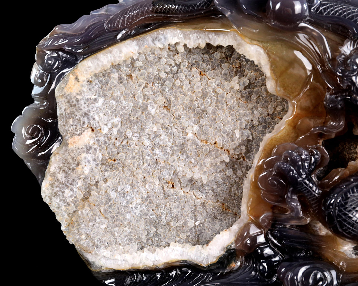 Agate Dragon Guardian Druzy Geode