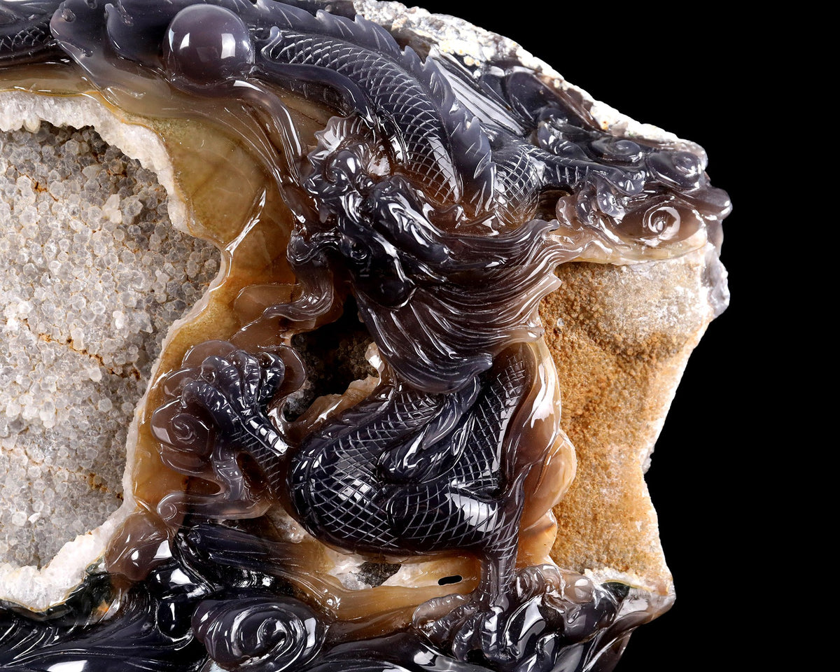 Agate Dragon Guardian Druzy Geode