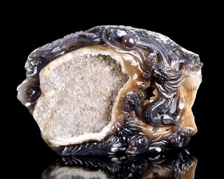 Agate Dragon Guardian Druzy Geode