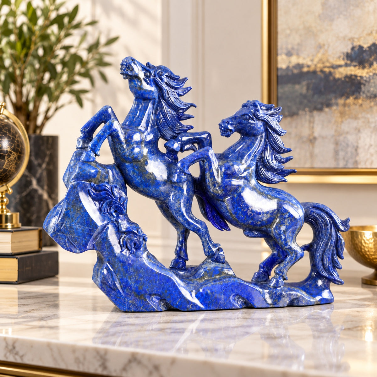 Lapis Lazuli Double Horses