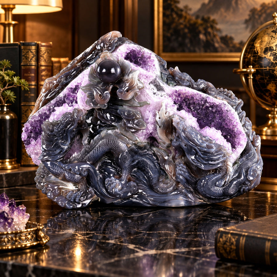 Amethyst Dragon Realm Geode