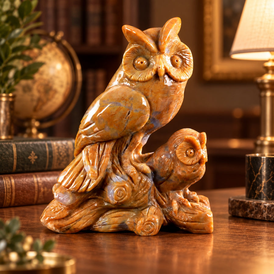Chalcedony Jasper Owls