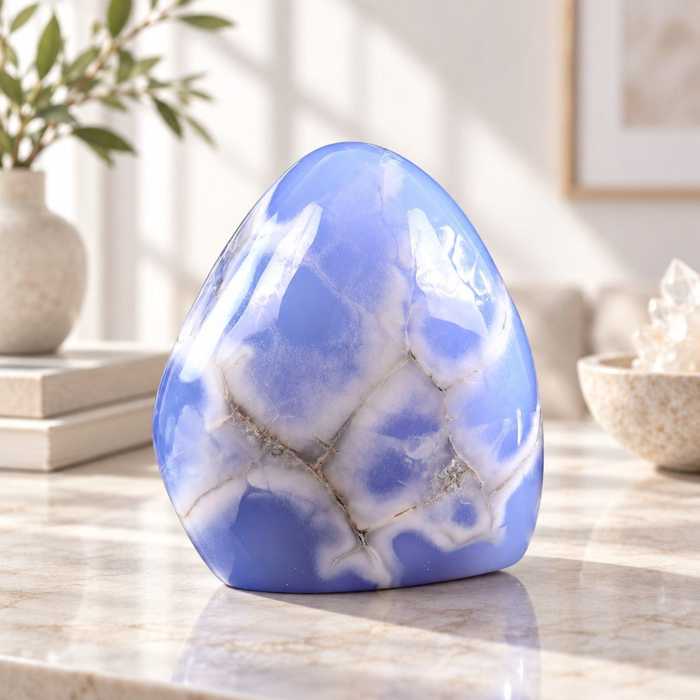 Blue Chalcedony Raw Stone