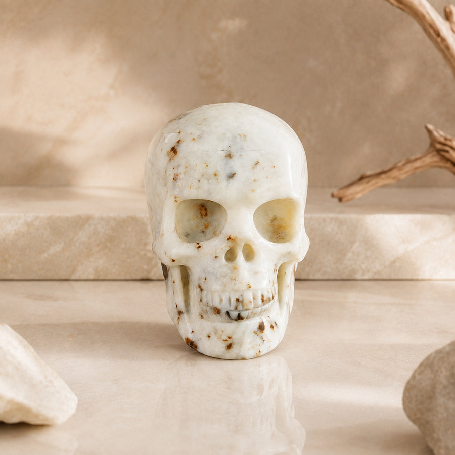 2,2-Zoll weißer Opal-Totenkopf