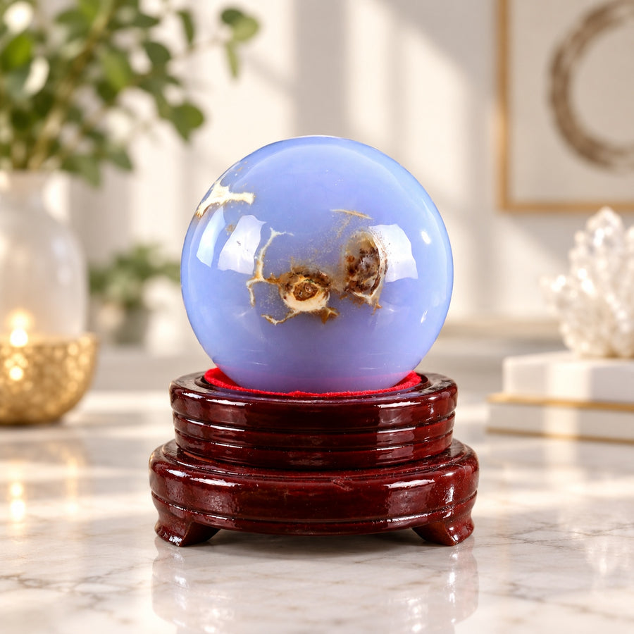 Blue Chalcedony Sphere