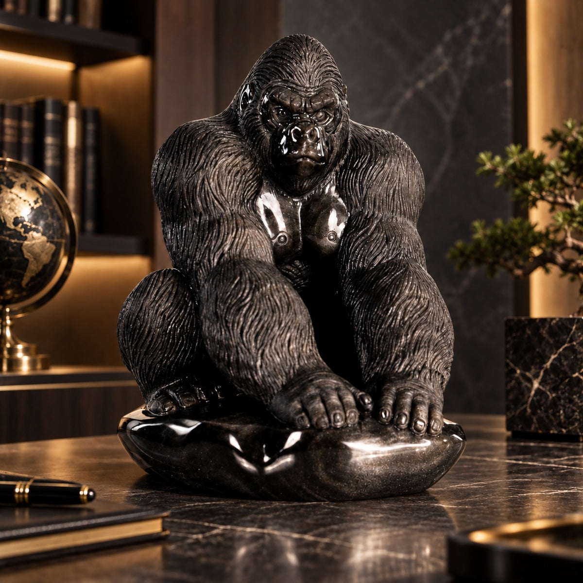 Silver Obsidian Gorilla