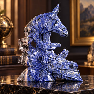 Sodalite Horse Head & Tree Stump