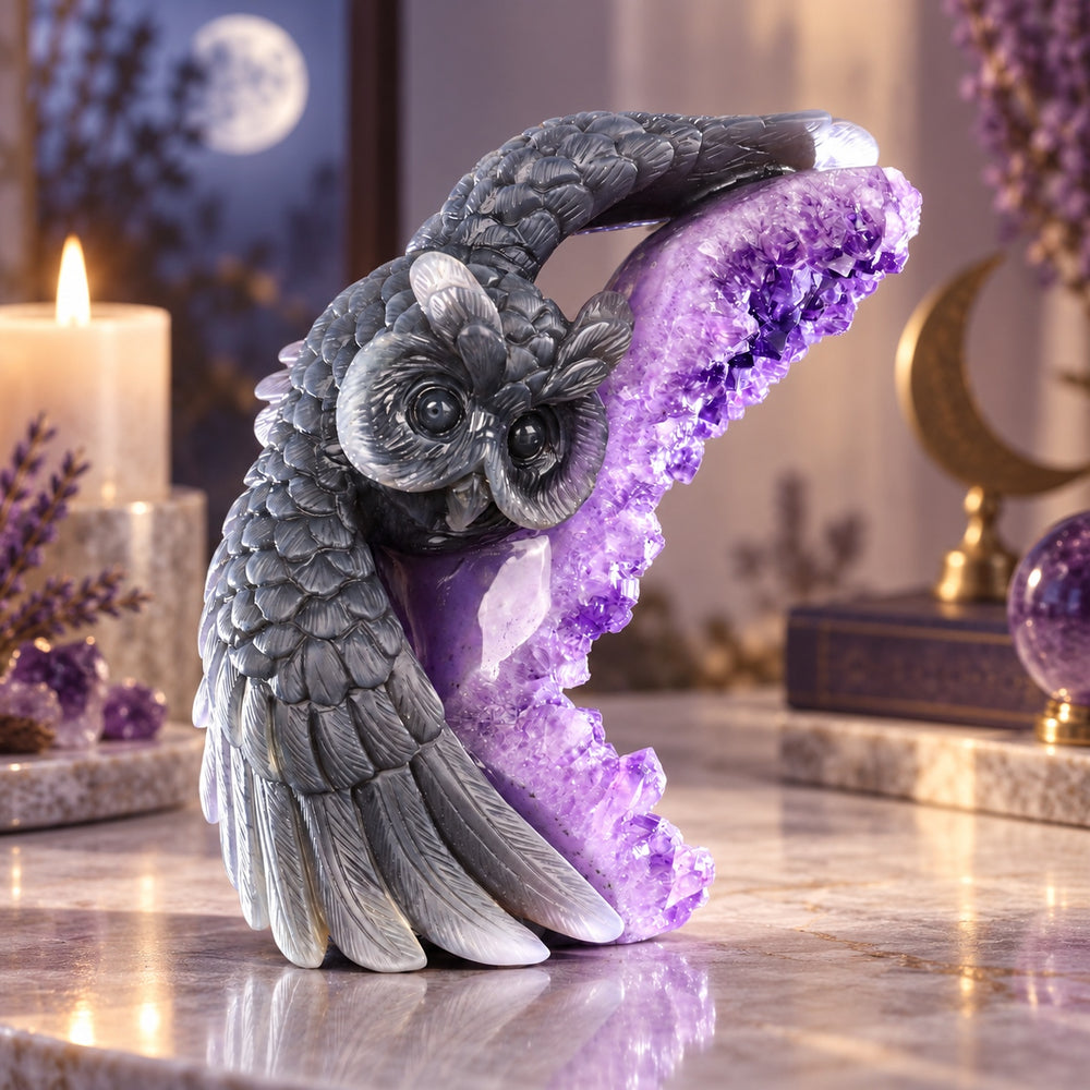 Amethyst Owl Geode