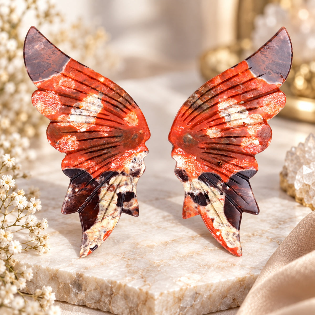 Coin Agate Butterfly Wings