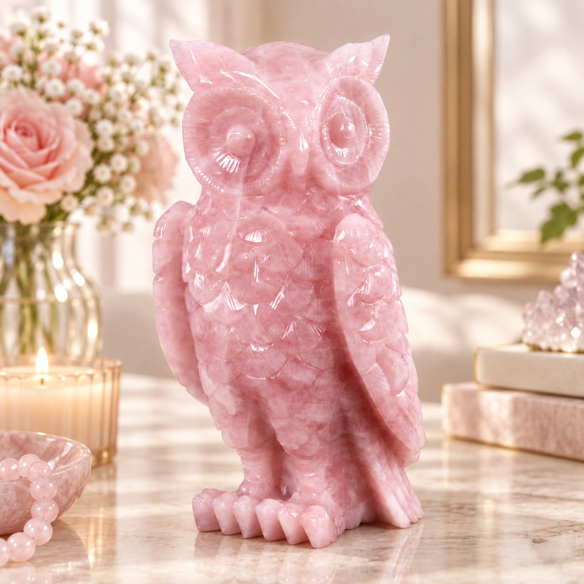 Rose Quartz Owl