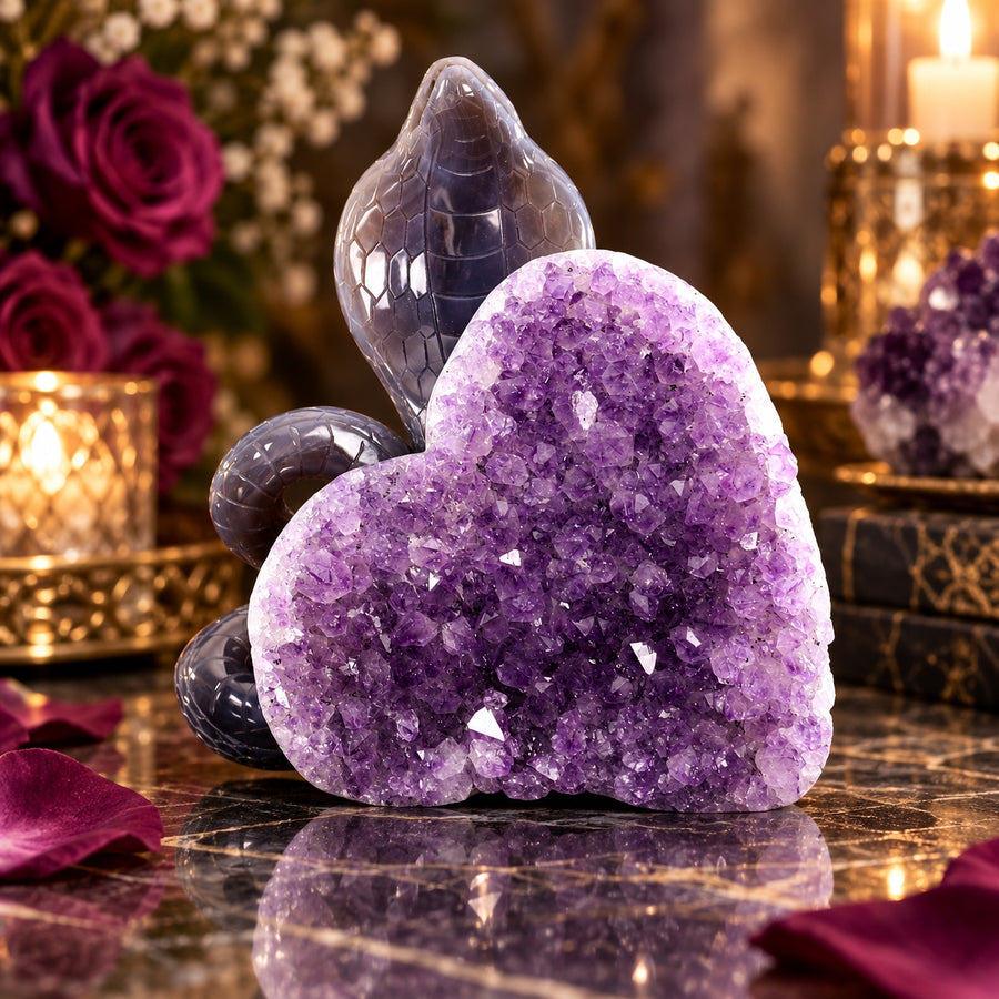 Amethyst Serpent Heart Geode
