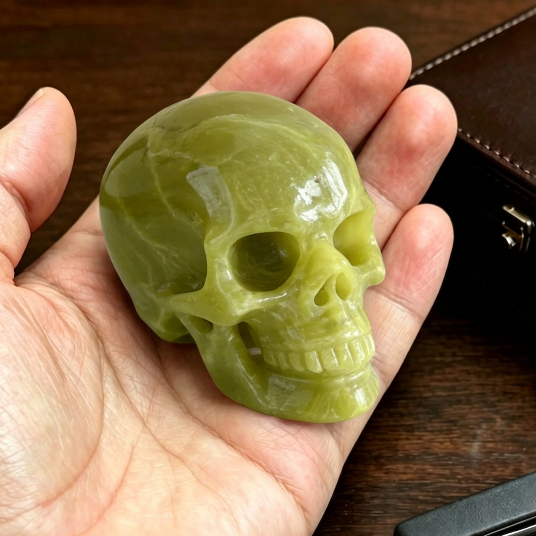 2 Inch Serpentine Crystal Skull – Mini Stone — view 1